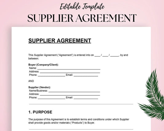 Supplier agreement (August compliance waiting list)